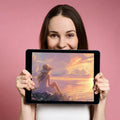Dreamy Sunset Shore Mural Wallpaper — Whimsical Coastal Scene Mural Wallpaper - room preview 03