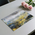 Golden Mist Mountain Mural Wallpaper — Abstract Watercolor Landscape Mural Wallpaper - room preview 03