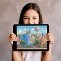 European Village Street Mural Wallpaper in Storybook Colors Mural Wallpaper - room preview 03