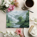 Misty Alpine Valley Mural Wallpaper — Impressionistic Mountain Scene Mural Wallpaper - room preview 03