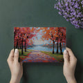Autumn Riverside Impasto Mural Wallpaper — Vibrant Oil Landscape Mural Wallpaper - room preview 03