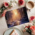 Winter Sunset Pine Forest Mural Wallpaper — Cinematic Scenic Decor Mural Wallpaper - room preview 03
