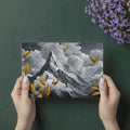 Golden Peaks and Flying Birds Mural Wallpaper — Surreal Landscape Mural Wallpaper - room preview 03