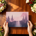 Lavender Mist Waterfall Mural — Ethereal Forest Landscape Wallpaper Mural Wallpaper - room preview 03