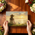 Golden Hour Coastal Meadow Mural Wallpaper — Artistic Dreamscape Mural Wallpaper - room preview 03