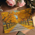 Golden Autumn Orchard Mural Wallpaper — Impressionistic Landscape Mural Wallpaper - room preview 03
