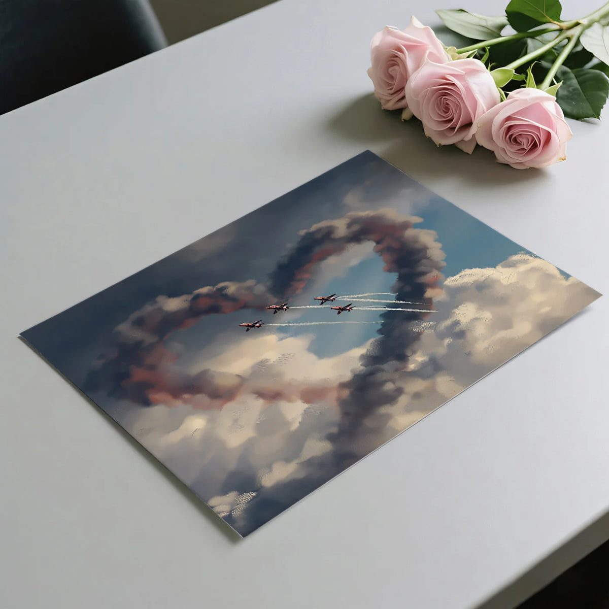 Aviation Heart Sky Mural Wallpaper — Painterly Cloud Adventure Mural Wallpaper - room preview 03