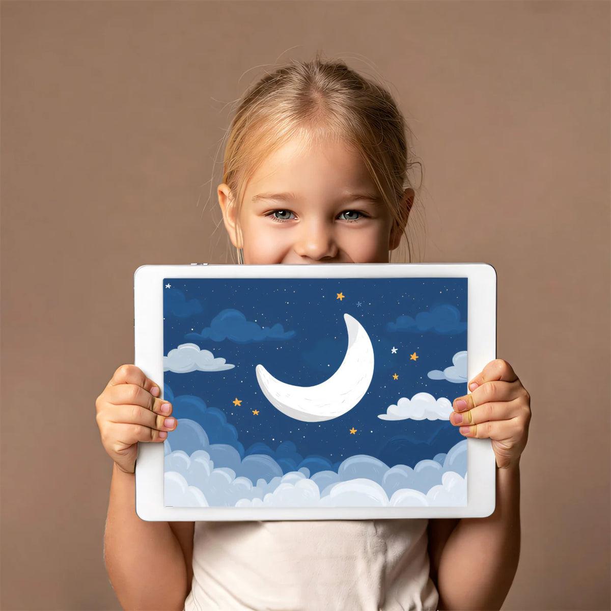 Crescent Moon and Night Sky Mural Wallpaper — Whimsical Decor Mural Wallpaper - room preview 03