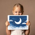 Crescent Moon and Night Sky Mural Wallpaper — Whimsical Decor Mural Wallpaper - room preview 03