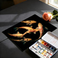 Golden Koi Swirl Mural Wallpaper — Artistic Fluid Art Pattern Mural Wallpaper - room preview 03