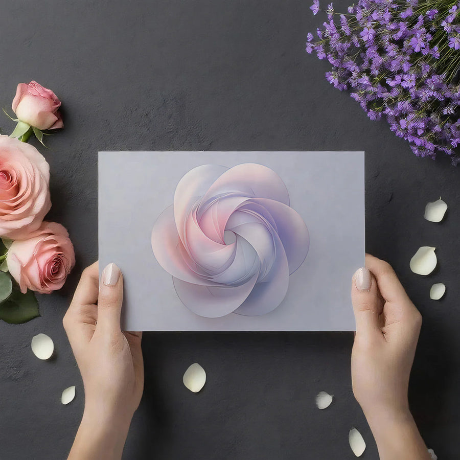 Papier peint mural tourbillon de pétales abstraits — Papier peint mural floral géométrique doux