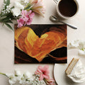 Abstract Amber Heart Mural Wallpaper — Impressionist Wall Art Mural Wallpaper - room preview 03