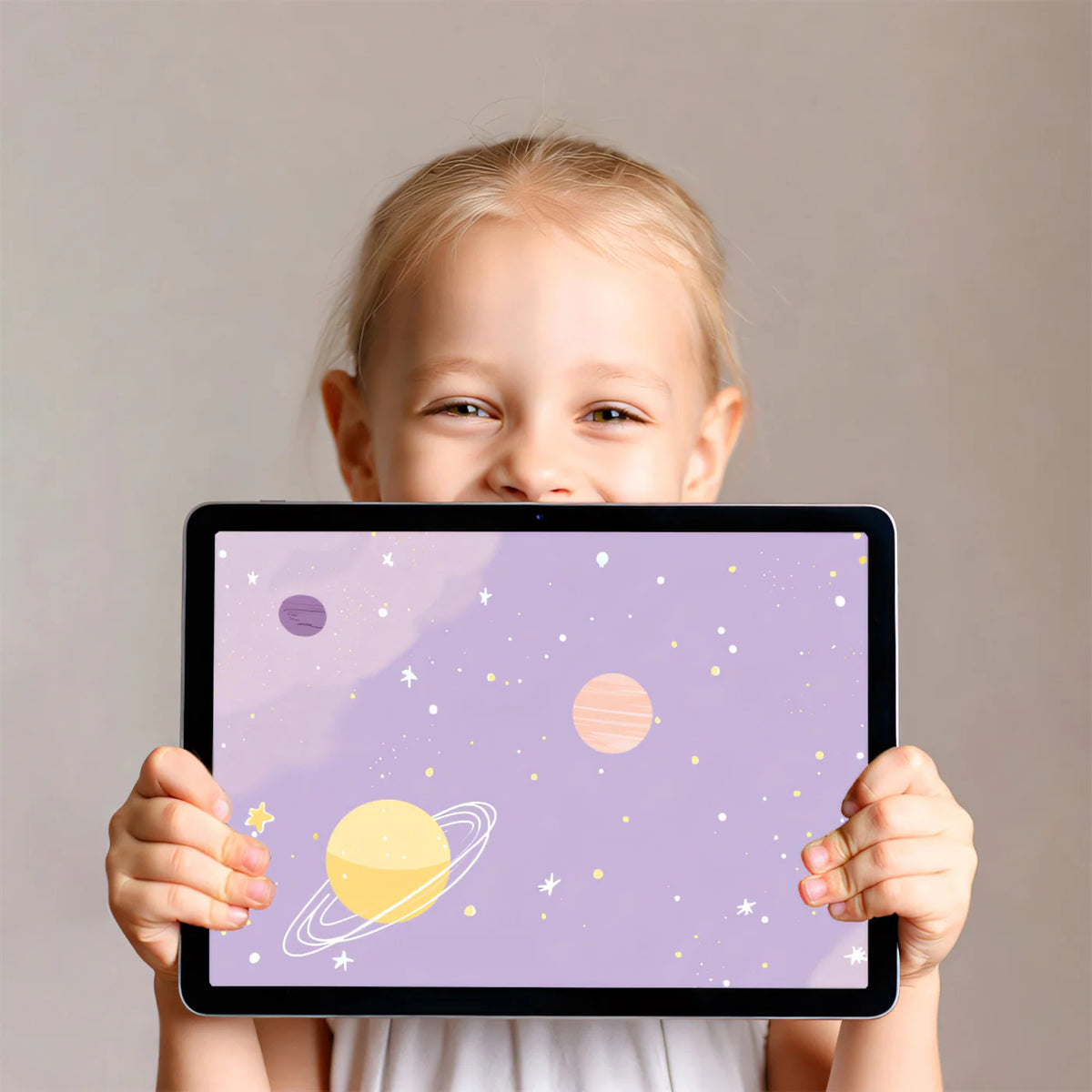 Pastel Galaxy Mural Wallpaper — Whimsical Celestial Space Design Mural Wallpaper - room preview 03