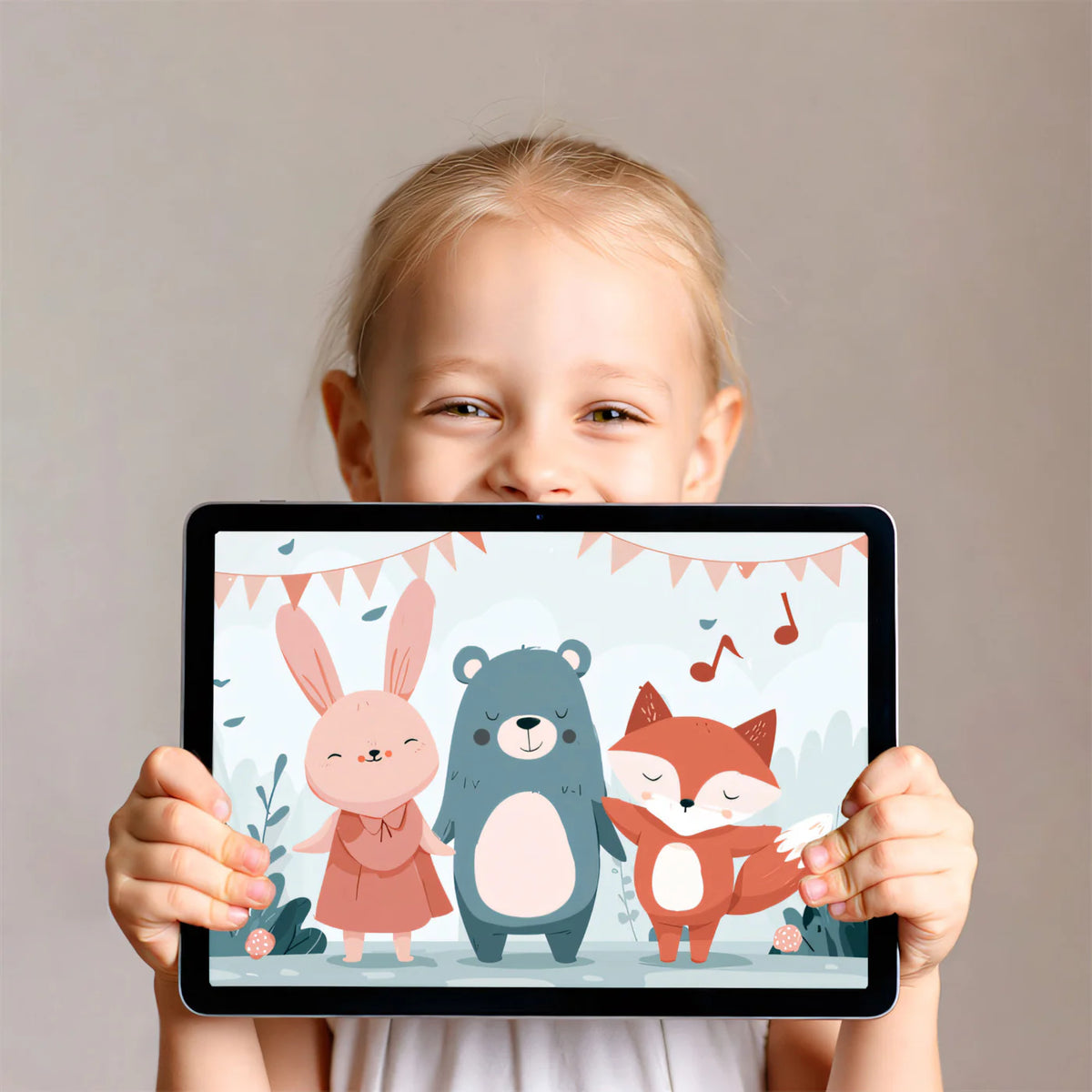 Forest Friends Celebration Mural Wallpaper — Whimsical Kids Art Mural Wallpaper - room preview 03