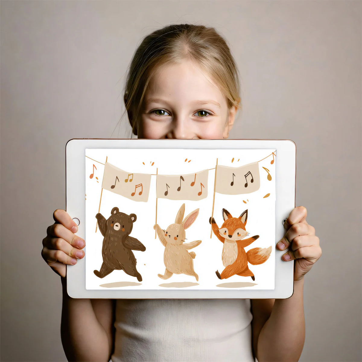 Forest Musical Friends Mural Wallpaper — Whimsical Hand-Drawn Art Mural Wallpaper - room preview 03