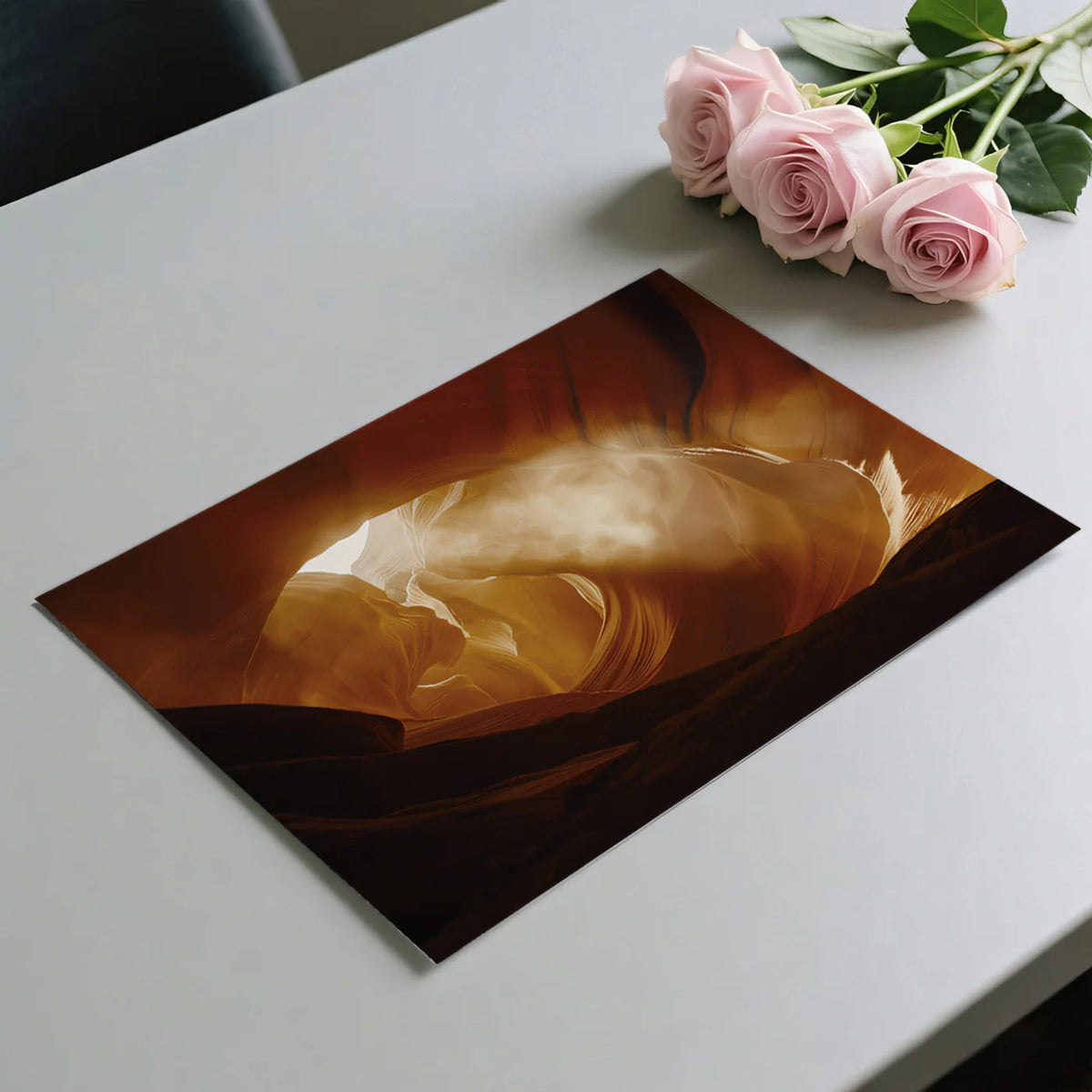 Antelope Canyon Sandstone Mural Wallpaper — Warm Desert Flow Mural Wallpaper - room preview 03
