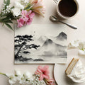 Mist-Shrouded Mountainscape Mural Wallpaper — Ink Wash Landscape Mural Wallpaper - room preview 03