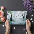 Misty Wetland Wildlife Mural Wallpaper — Ethereal Nature Scene Mural Wallpaper - room preview 03