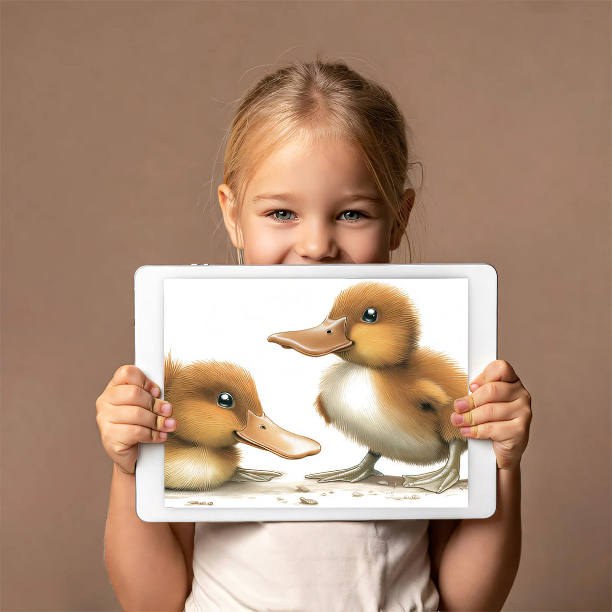 Fluffy Ducklings Mural Wallpaper — Whimsical Nature Illustration Mural Wallpaper - room preview 03