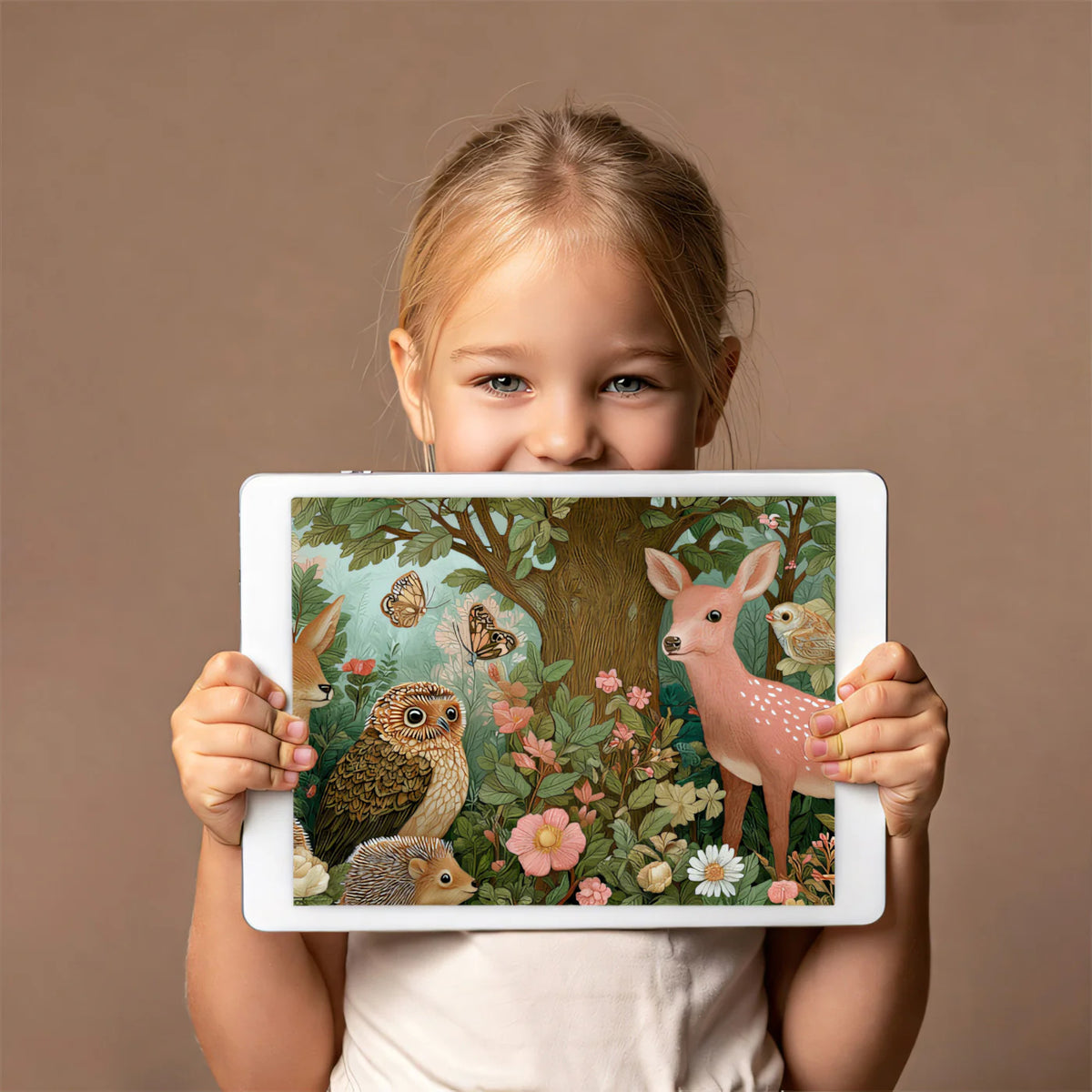 Enchanted Wildlife Forest Mural Wallpaper — Whimsical Storybook Art Mural Wallpaper - room preview 03