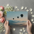 Floating Hot Air Balloons Over Misty Mountains Mural Wallpaper - room preview 03