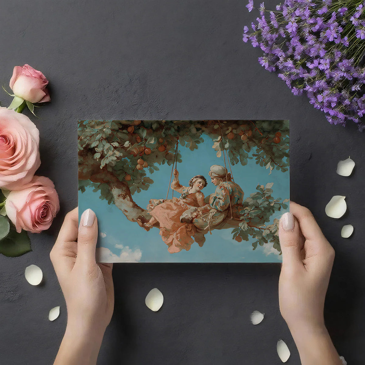 The Rococo Swing Mural Wallpaper — Vintage French Romantic Art Mural Wallpaper - room preview 03