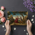 Medieval Courtship Mural Wallpaper — Renaissance Gothic Art Mural Wallpaper - room preview 03