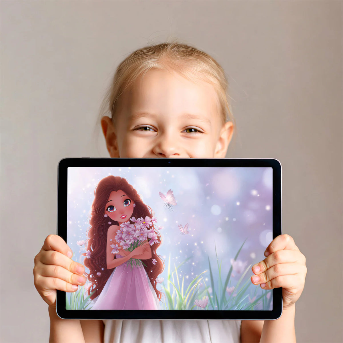 Anime Princess Floral Mural Wallpaper — Whimsical Dreamscape Mural Wallpaper - room preview 03