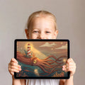 Giant Squid and Lighthouse Mural Wallpaper — Whimsical Nautical Mural Wallpaper - room preview 03