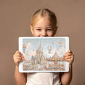 Fairytale Kingdom Mural Wallpaper — Whimsical Pastel Castle Design Mural Wallpaper - room preview 03