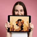 Desert Portrait Mural Wallpaper — Southwestern Boho Illustration Mural Wallpaper - room preview 03