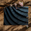 Deep Slate Wave Mural Wallpaper — Modern Architectural Texture Mural Wallpaper - room preview 03
