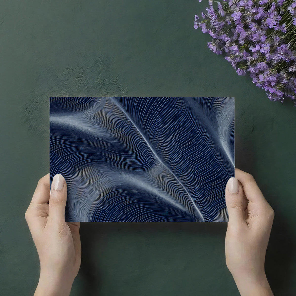 Data Stream Wave Mural Wallpaper — Modern Abstract Geometric Design Mural Wallpaper - room preview 03