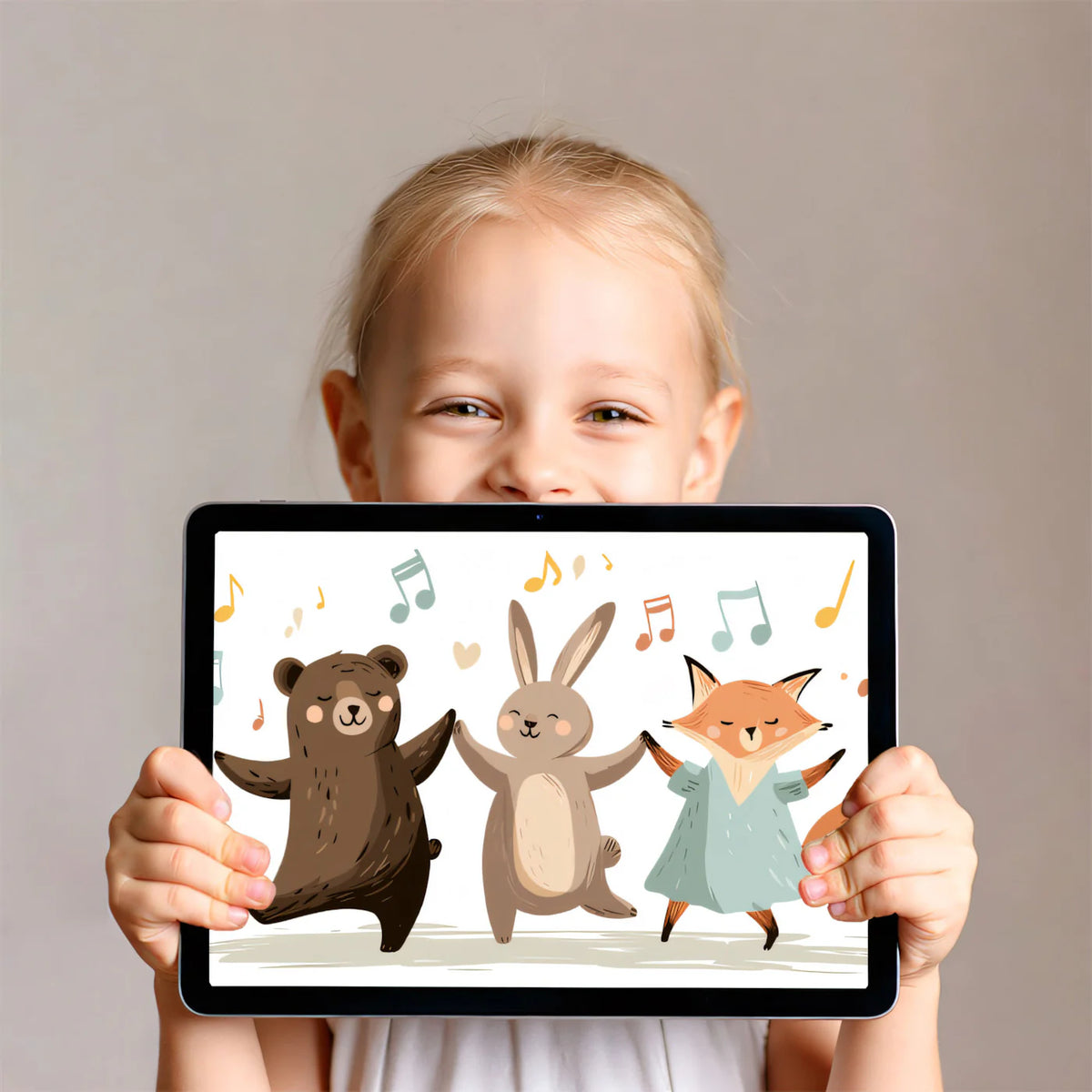 Dancing Woodland Friends Mural Wallpaper — Playful Musical Illustration Mural Wallpaper - room preview 03