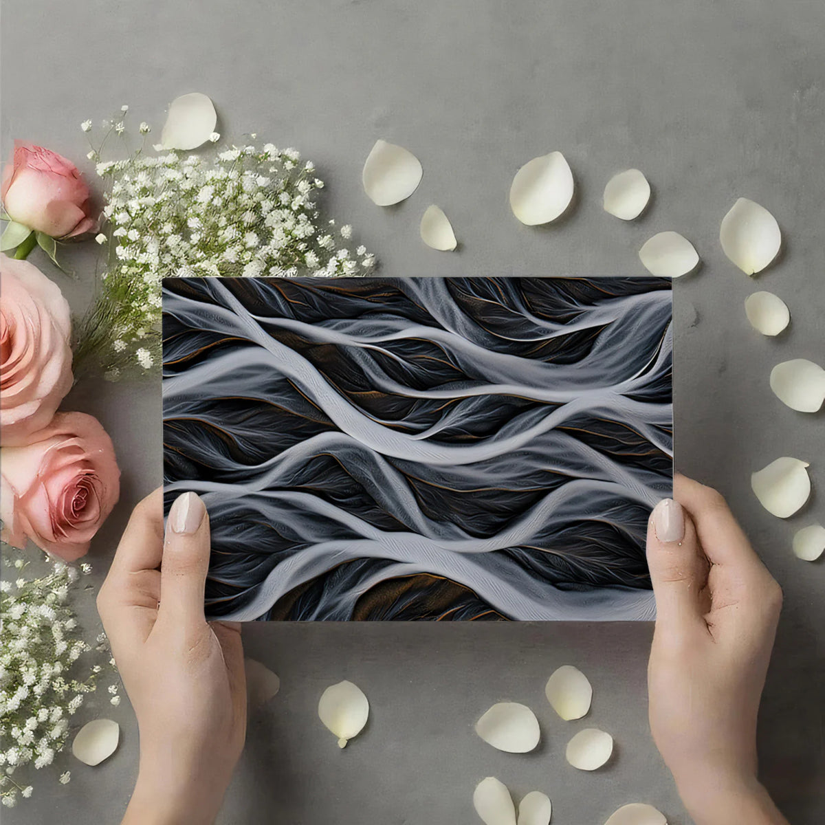 Braided River Aerial Abstract Mural Wallpaper — Minimalist Decor Mural Wallpaper - room preview 03