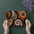 Embroidered Swirl Mural Wallpaper — Textured Copper and Charcoal Mural Wallpaper - room preview 03