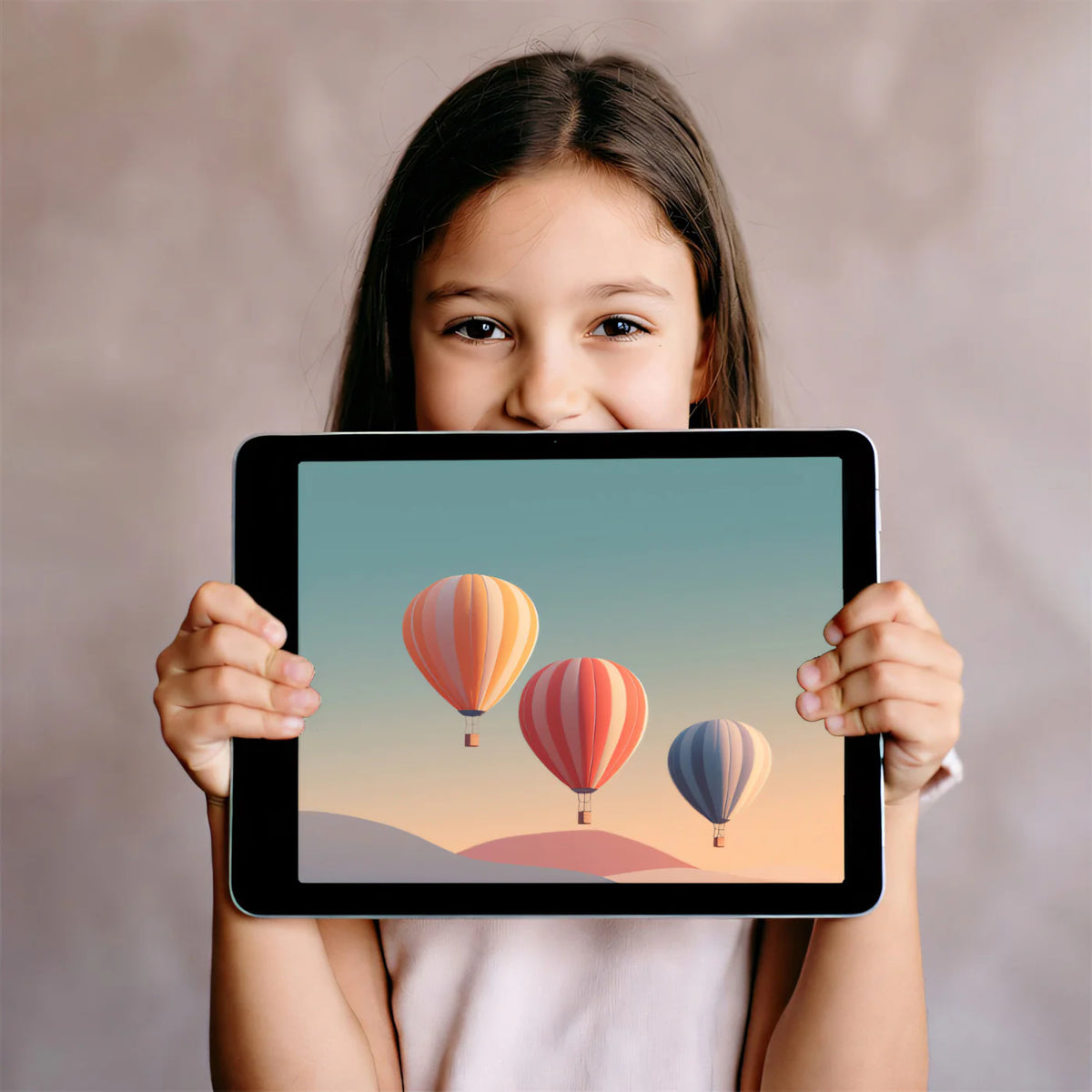 Floating Balloons Mural Wallpaper — Minimalist Sunset Gradient Mural Wallpaper - room preview 03