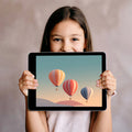 Floating Balloons Mural Wallpaper — Minimalist Sunset Gradient Mural Wallpaper - room preview 03