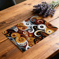 Tribal Abstract Swirls Mural Wallpaper — Earth Tone Art Mural Wallpaper - room preview 03