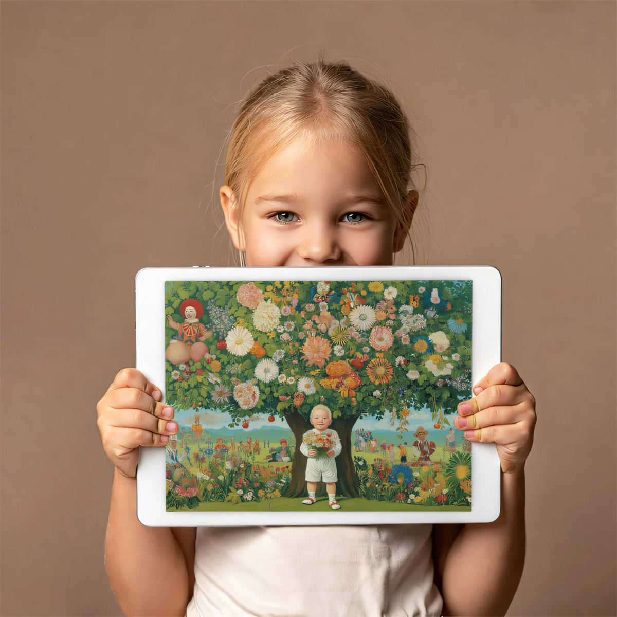 Whimsical Garden Story Mural Wallpaper — Surreal Floral Art Mural Wallpaper - room preview 03