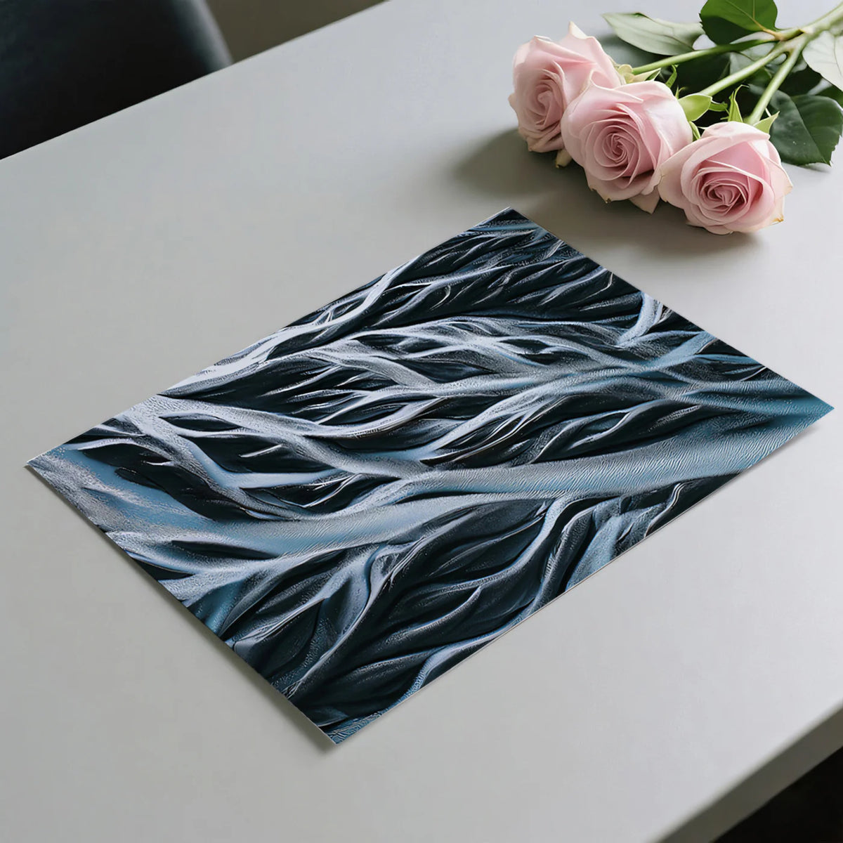 Glacial River Aerial Mural Wallpaper — Modern Abstract Design Mural Wallpaper - room preview 03