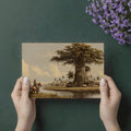 Vintage River Landscape Mural Wallpaper — Sepia Explorer Scene Mural Wallpaper - room preview 03