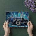 Vintage Convertible Car Oil Painting Mural Wallpaper - room preview 03