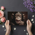 Smiling Chimpanzee Portrait Mural Wallpaper — Artistic Realism Mural Wallpaper - room preview 03