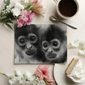 Primate Portrait Mural Wallpaper — Graphite Sketch Art Mural Wallpaper - room preview 03