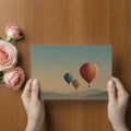 Floating Hot Air Balloon Landscape Mural — Minimalist Pastel Decor Mural Wallpaper - room preview 03