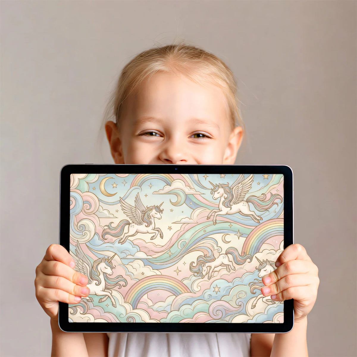 Winged Unicorns and Pastel Rainbows Mural Wallpaper — Whimsical Decor Mural Wallpaper - room preview 03