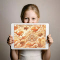 Fantasy Marine Kingdom Mural Wallpaper — Whimsical Gold and Sepia Mural Wallpaper - room preview 03