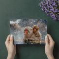 Snow Monkey Impressionist Mural Wallpaper — Soft Winter Art Mural Wallpaper - room preview 03