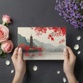 Traditional Chinese Pagoda & Maple Mural Wallpaper — Artistic View Mural Wallpaper - room preview 03